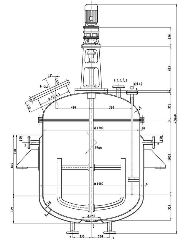 重庆闭式反应釜容器结构尺寸